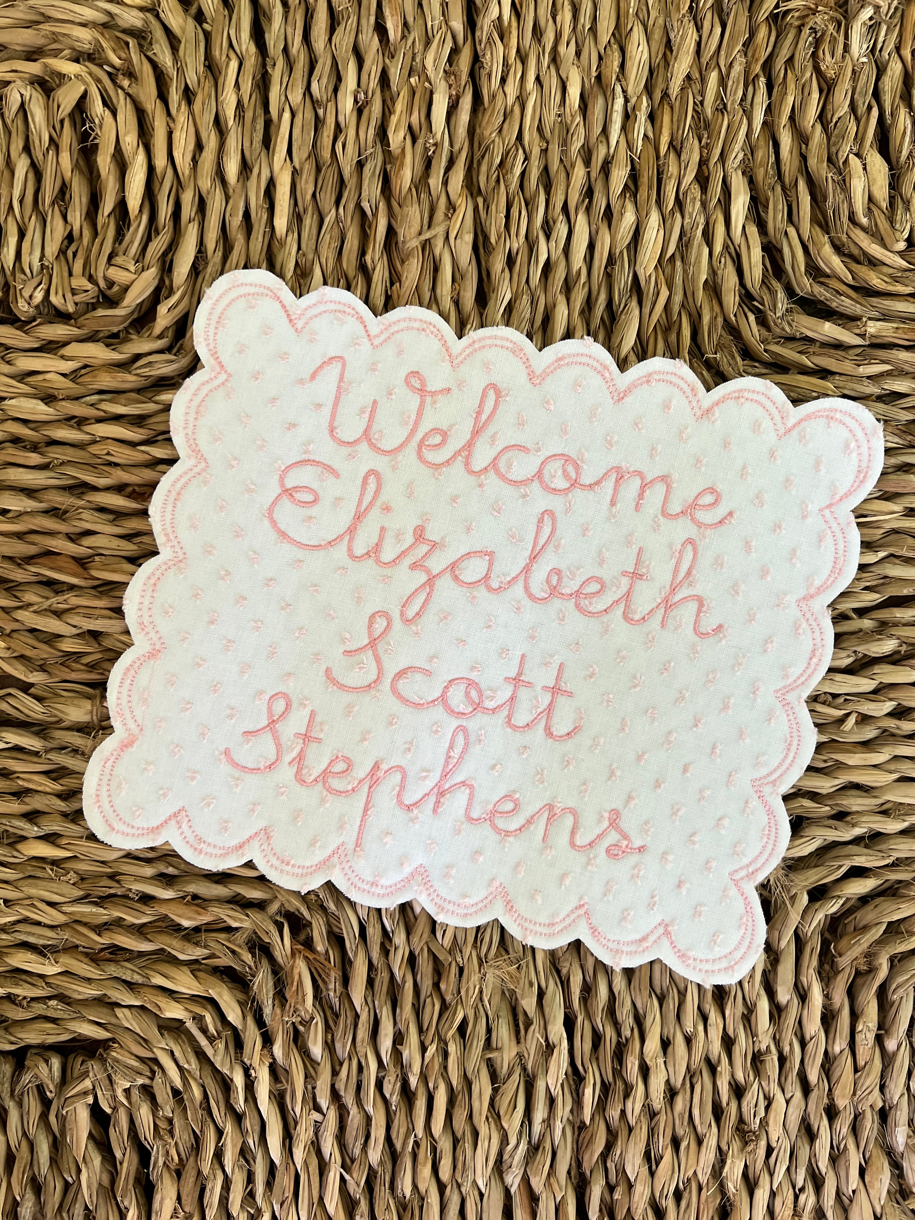 The “Elizabeth” Baby Plaque