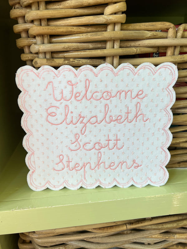 The “Elizabeth” Baby Plaque