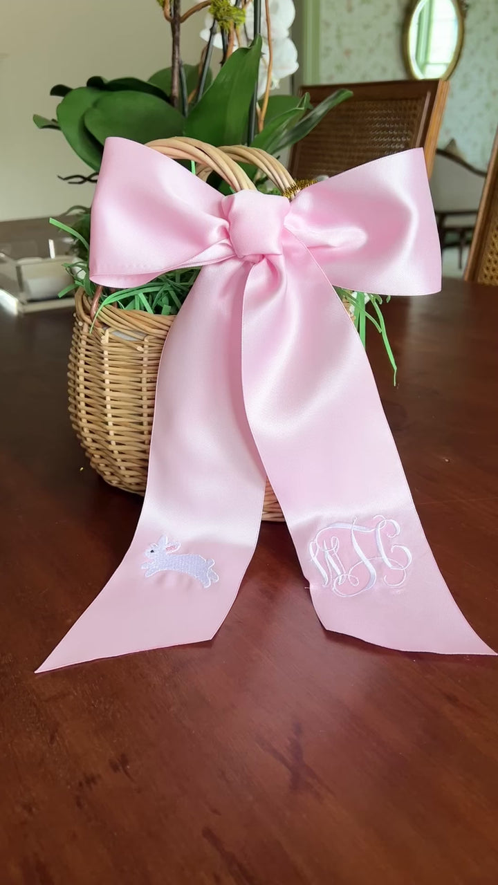 Satin Bow with Bunny and Initials