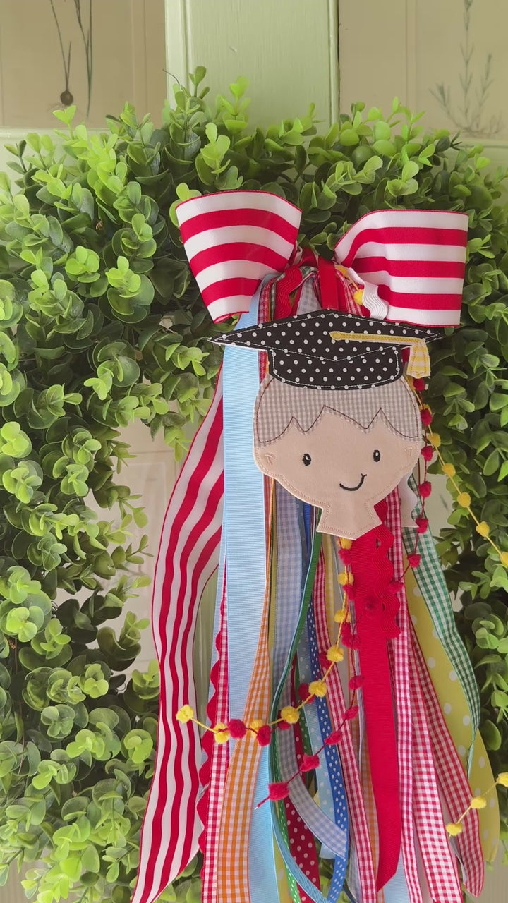 Graduation Wreath Bow