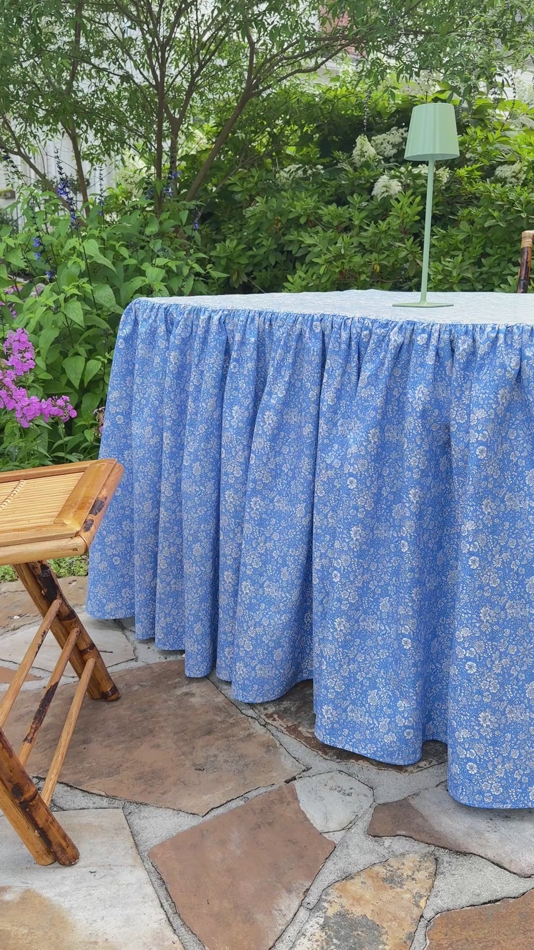 Ruffle Full Length Tablecloth in Blue