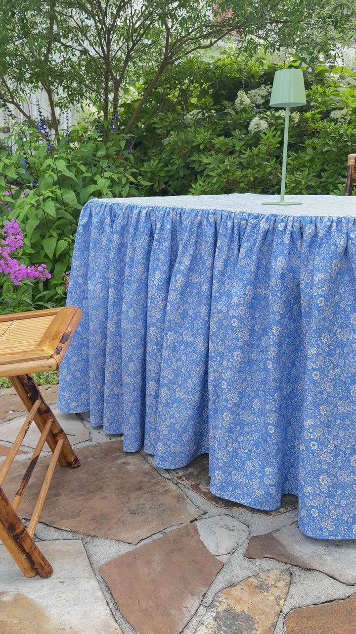 Ruffle Full Length Tablecloth in Blue