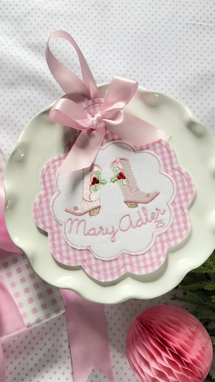 Cowboy or Cowgirl Boots with Name Ornament
