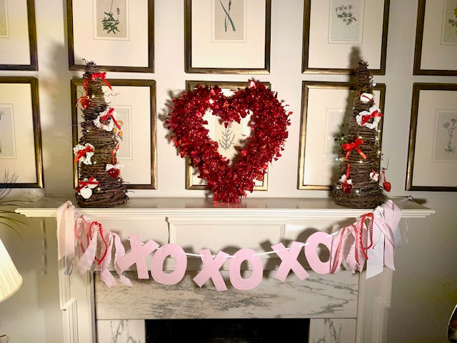 Pink and White Gingham XOXO Banner