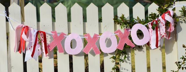 Valentine Red and Pink XOXO Banner