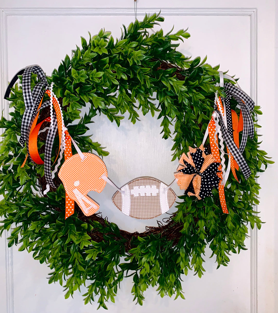 Black and Orange Football Wreath Banner!!