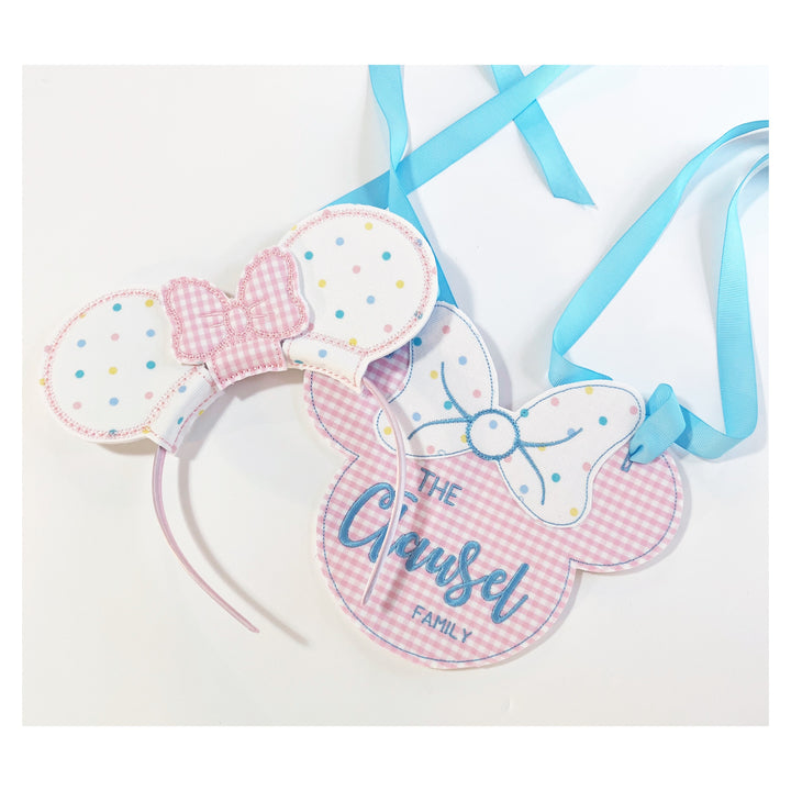 Pastel Dot Minnie Stroller Tag