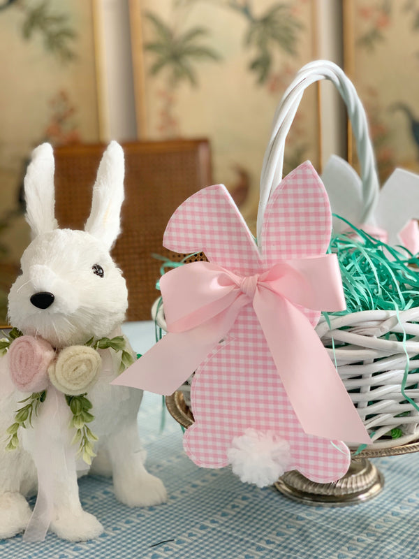 Pink Bunny Easter Basket Tag
