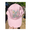 Pink hat with turquoise liberty