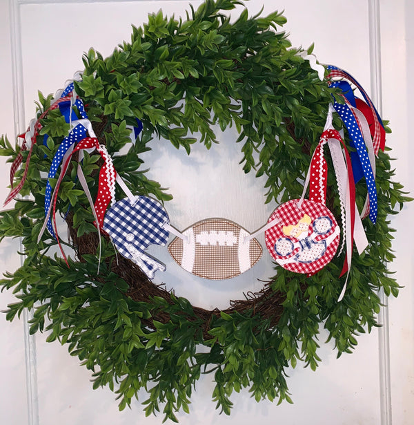 Football and Cheerleader Wreath Banner!!
