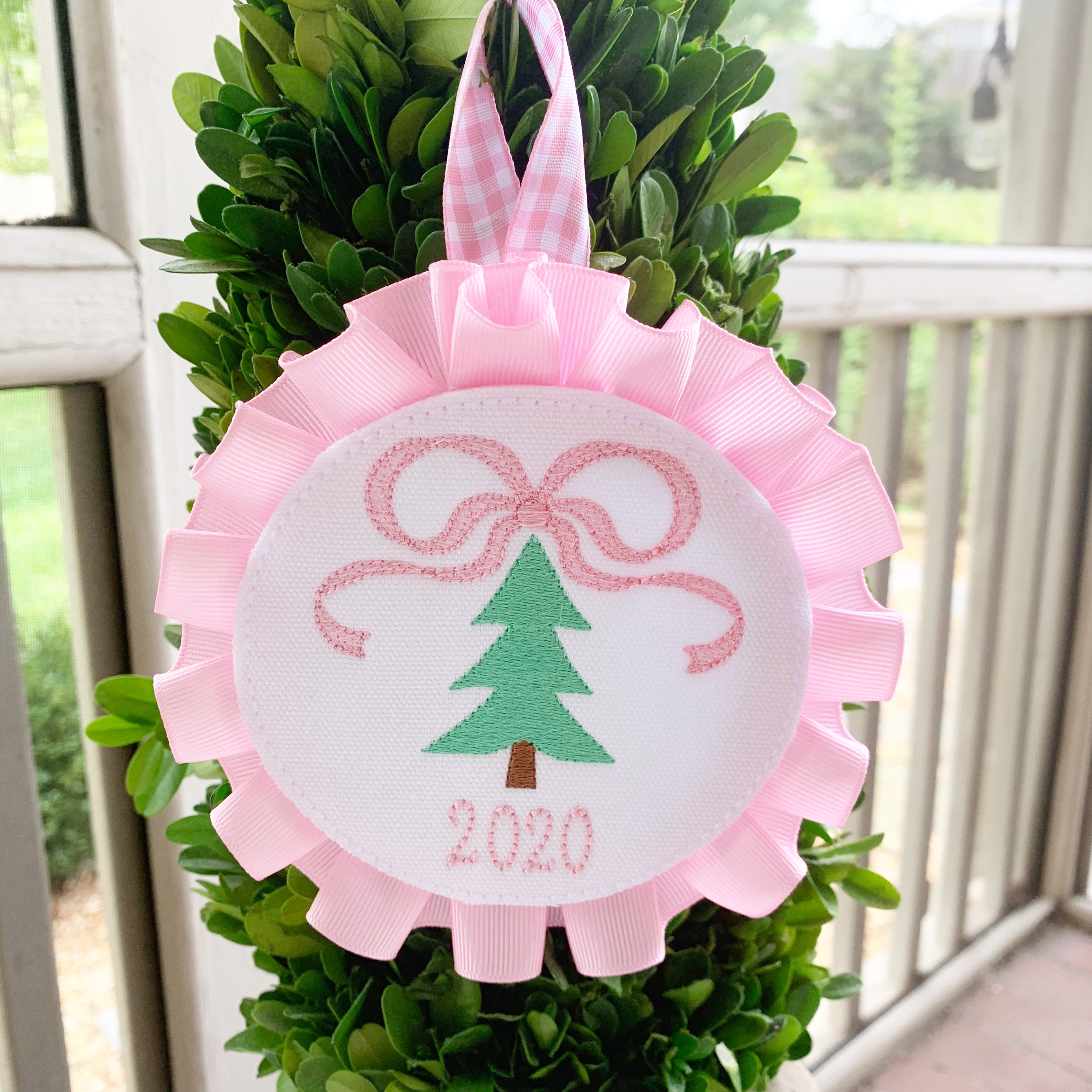 Christmas Tree with Bow Ornament