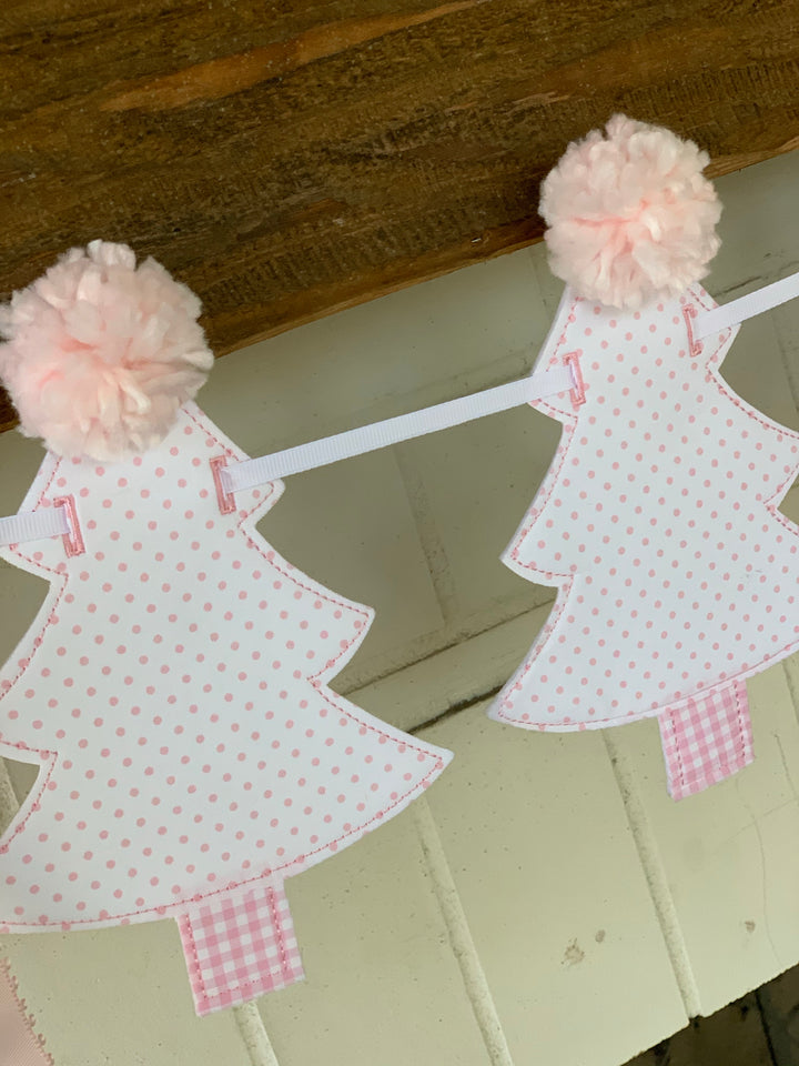 Pink Christmas Tree Banner