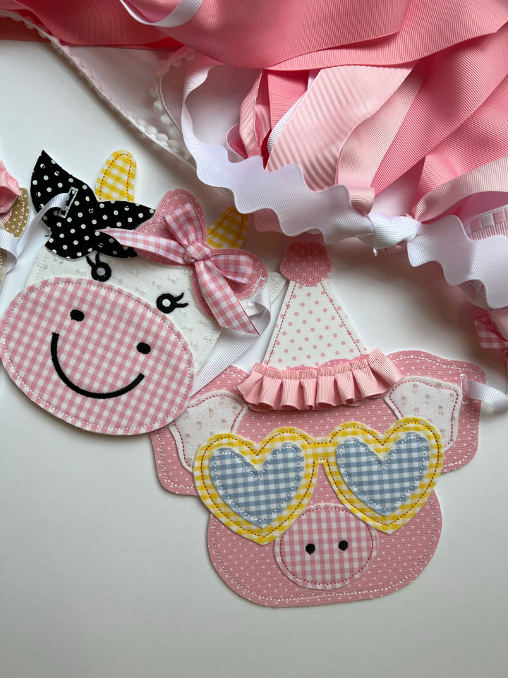 Party Farm Animals Banner