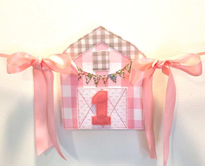 Pink Barn High Chair Banner