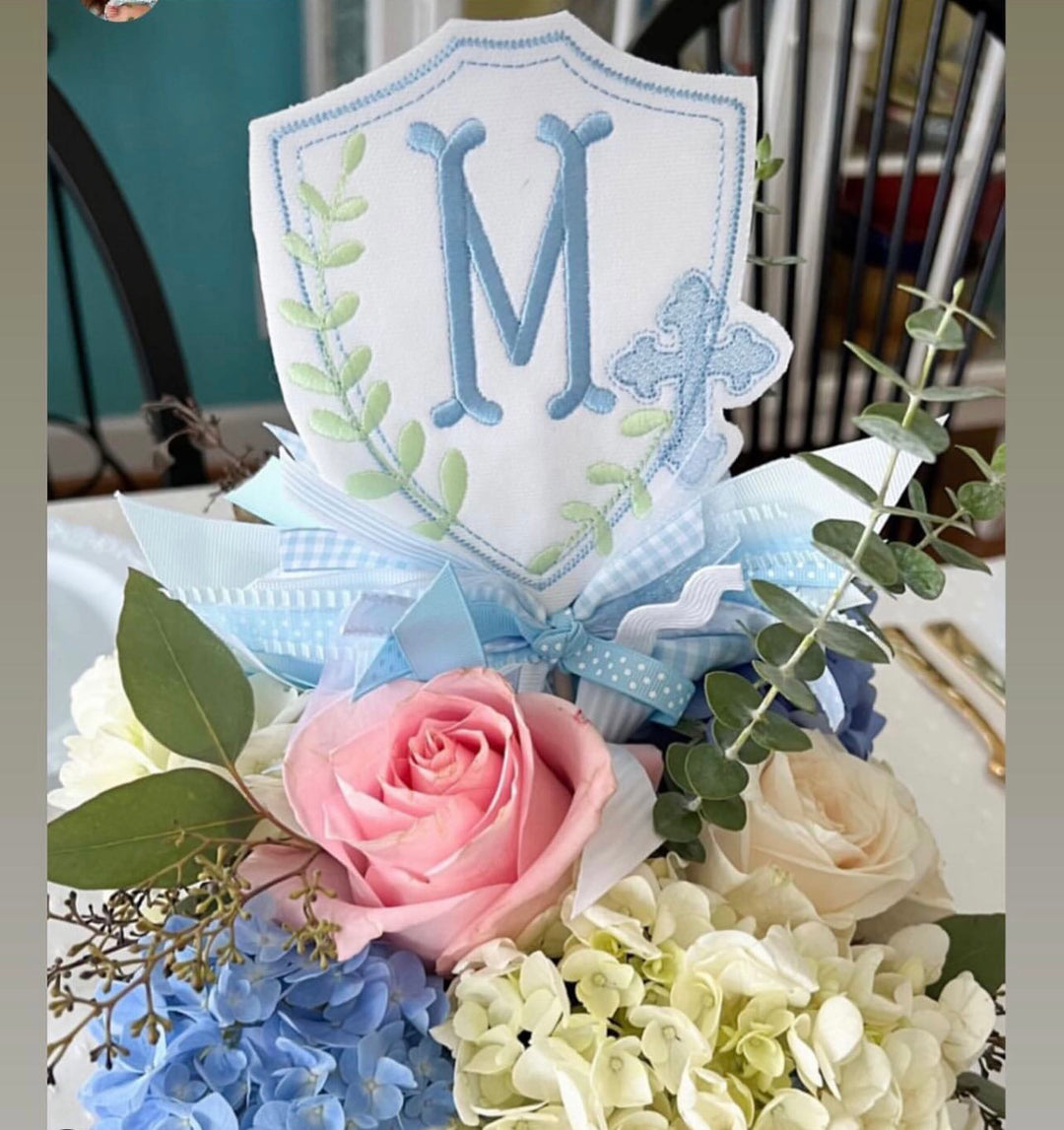 Initial Crest Cake Topper