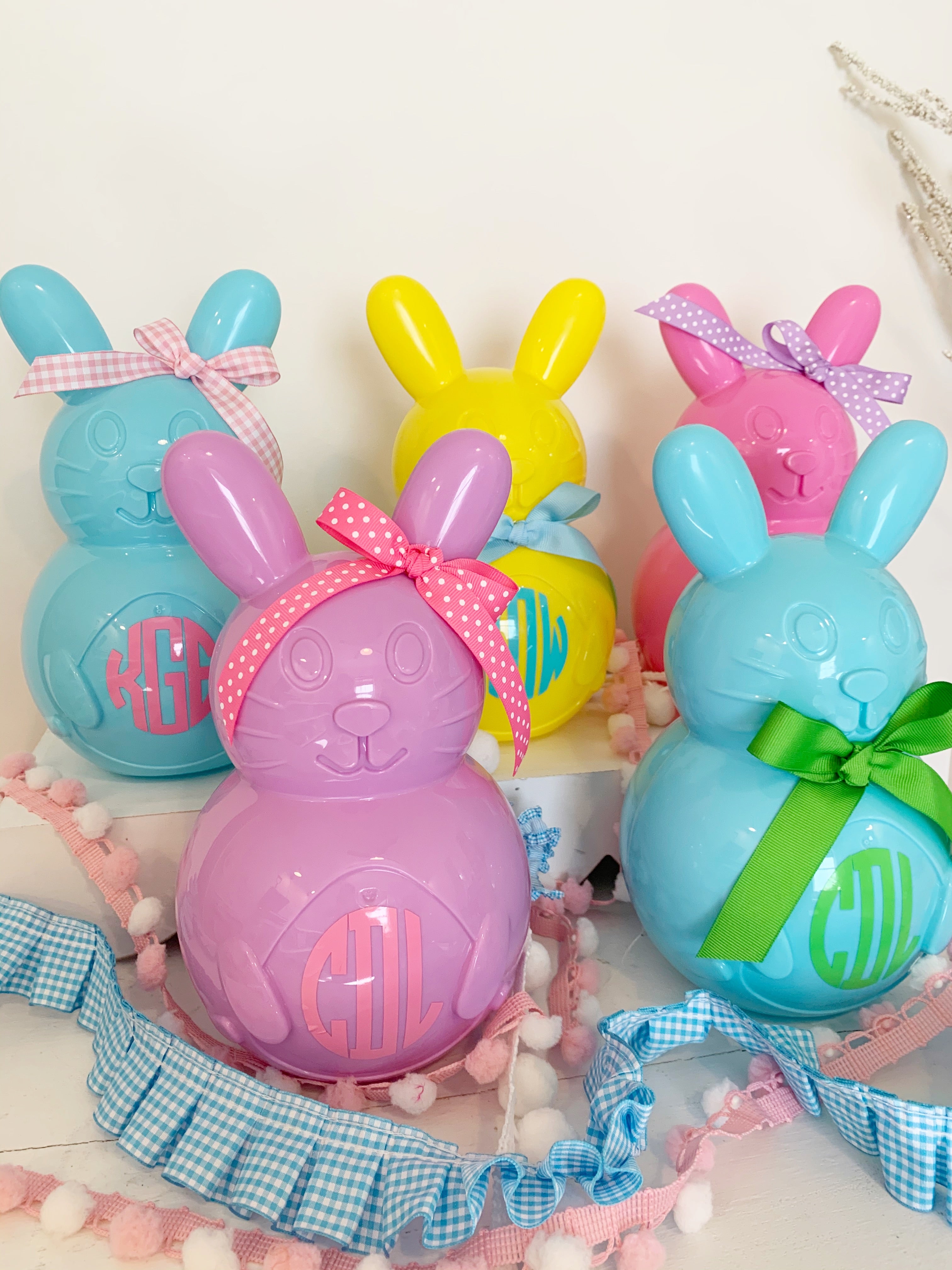 Personalized Easter Bunnies with Bow