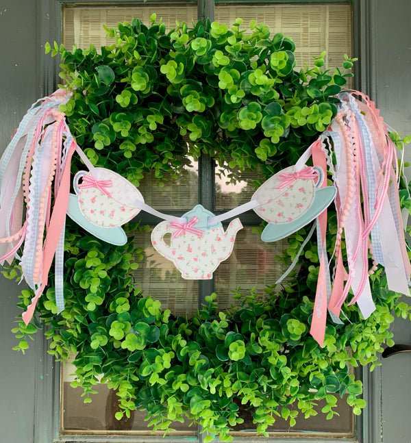 Tea Party Banner in Pink Floral