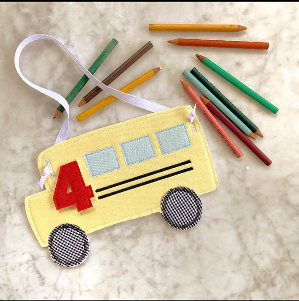 School Bus with Numbers