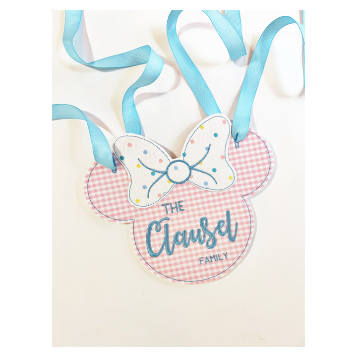 Pastel Dot Minnie Stroller Tag