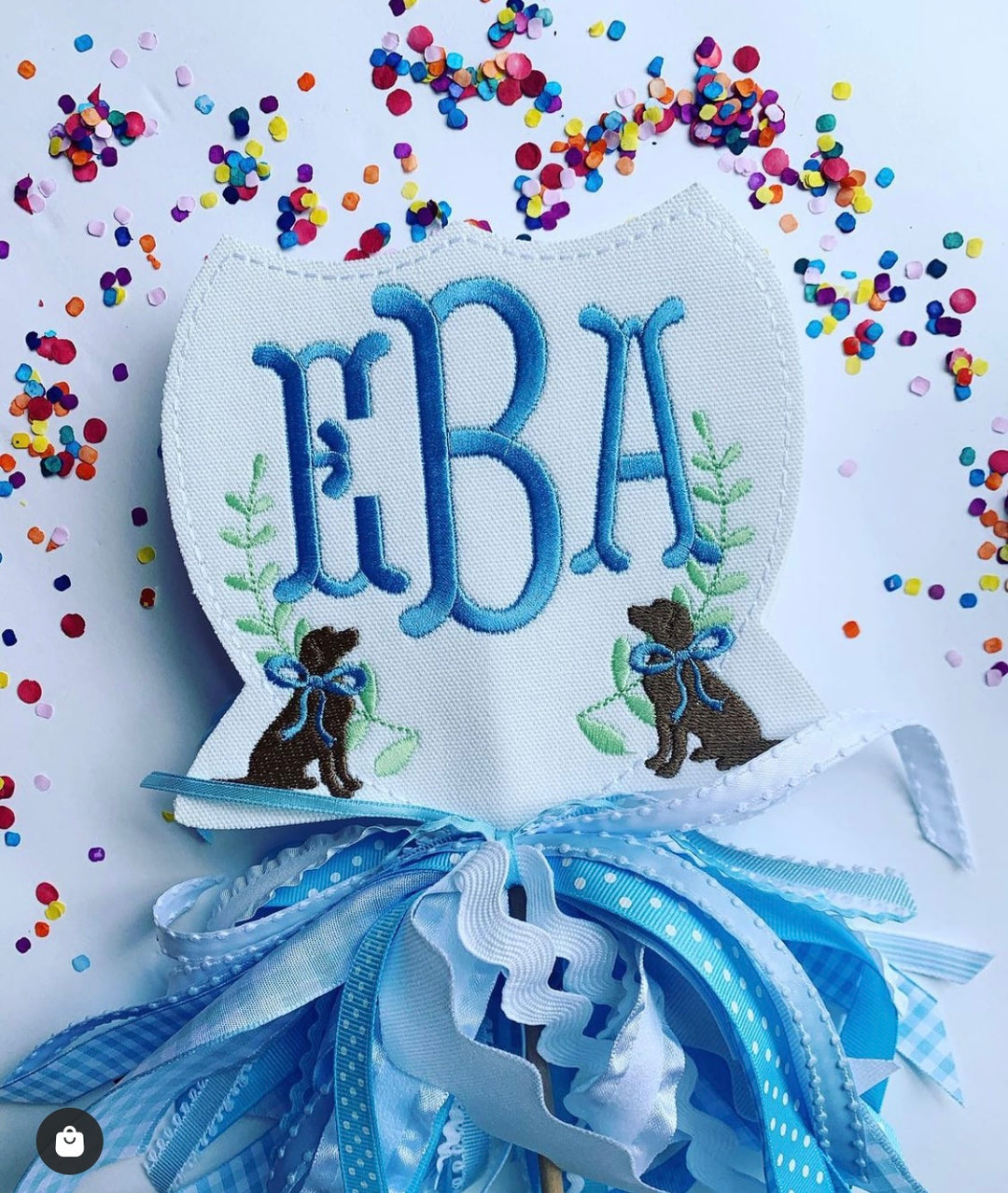 Blue Dog Crest Cake Topper