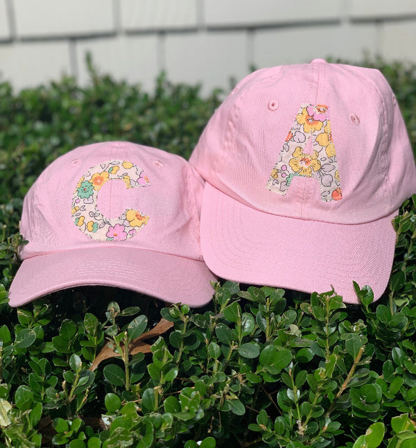 Adult Pink Hat with Pastel Liberty Fabric