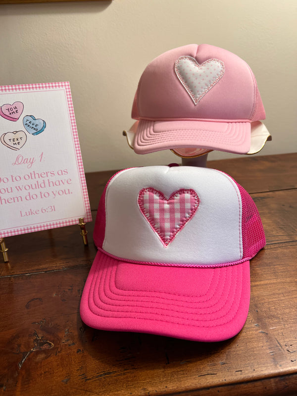 Toddler Trucker Hats with Heart