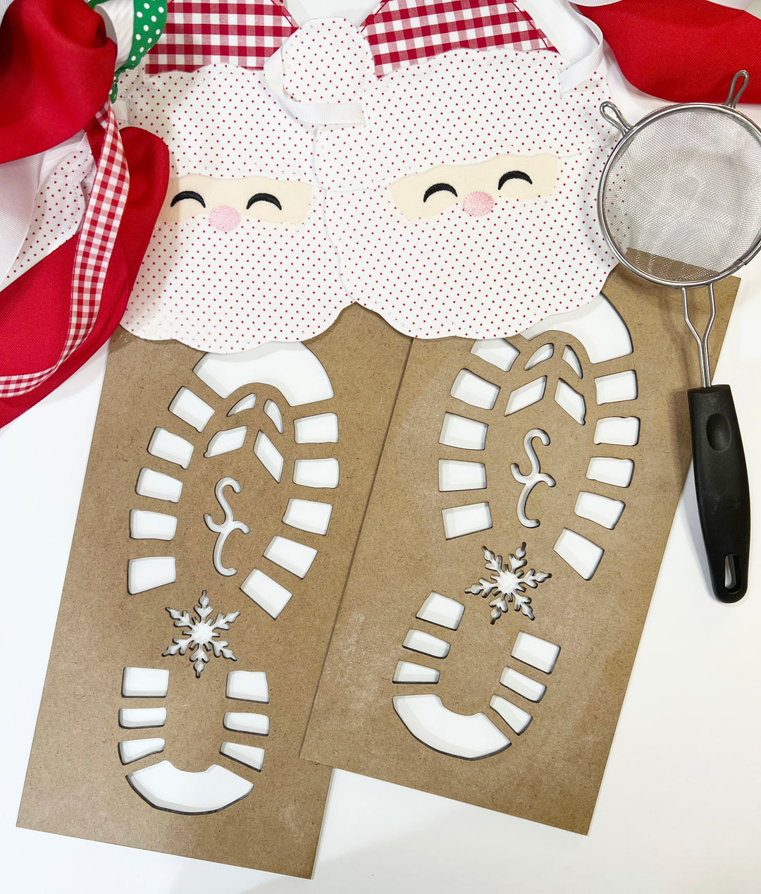 Wooden Santa Boot Prints